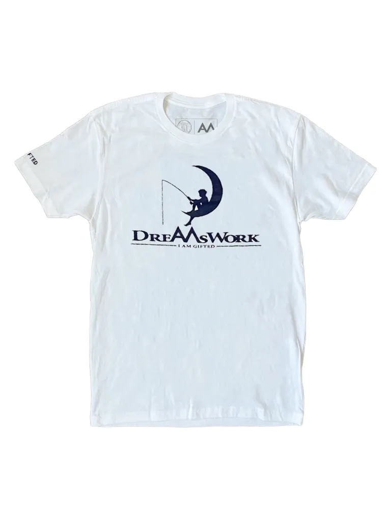 Navy DreamsWork Tee in White