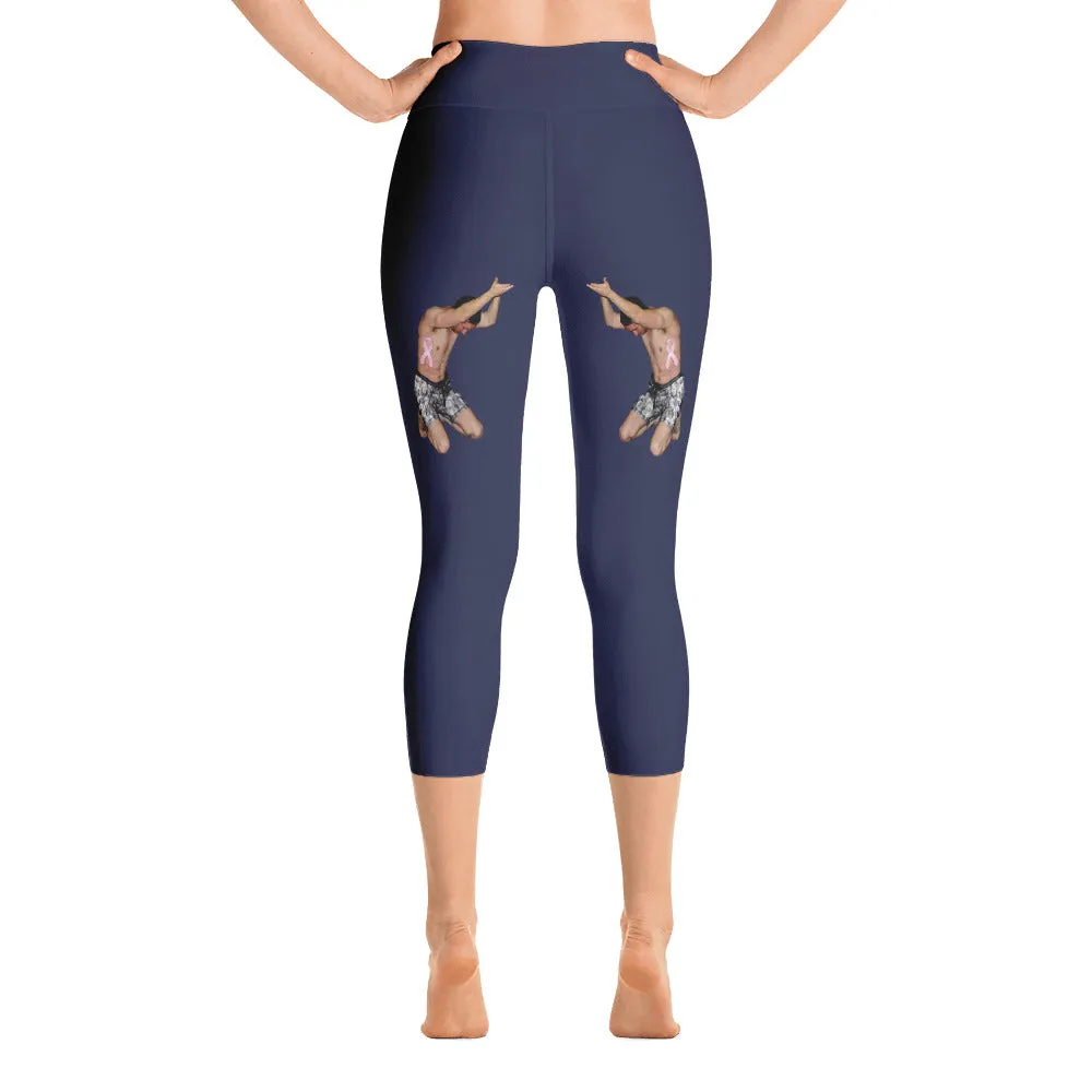 Our best viral leggings midnight blue awesome goddess white letters