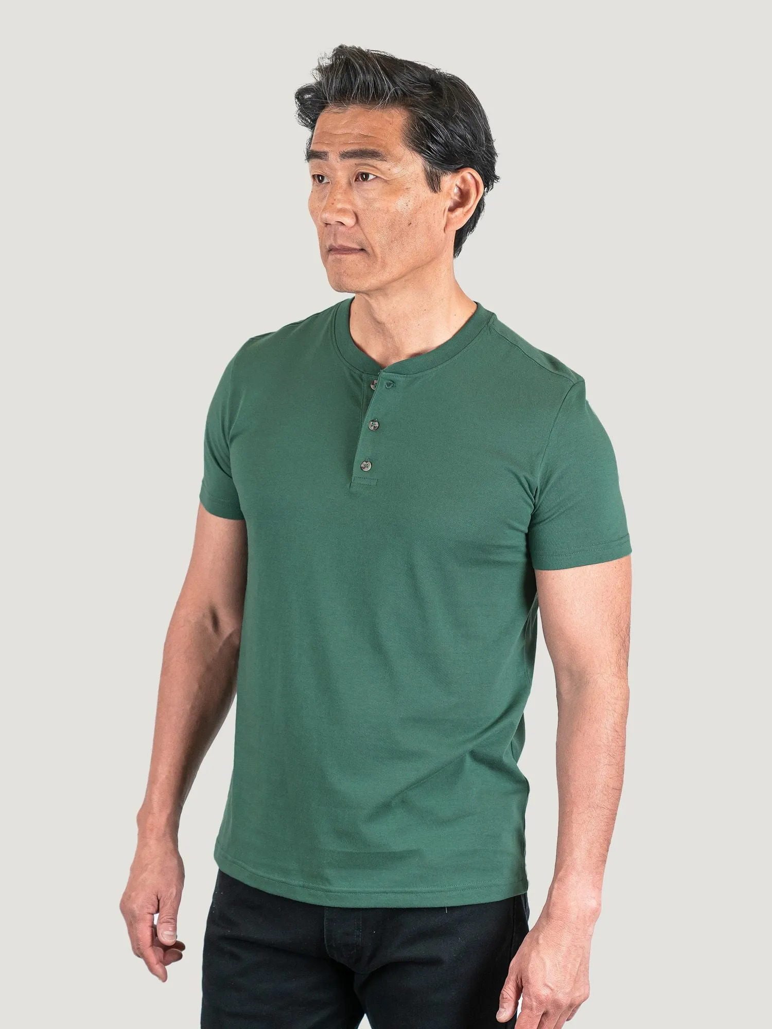 Pine Green Short Sleeve Henley