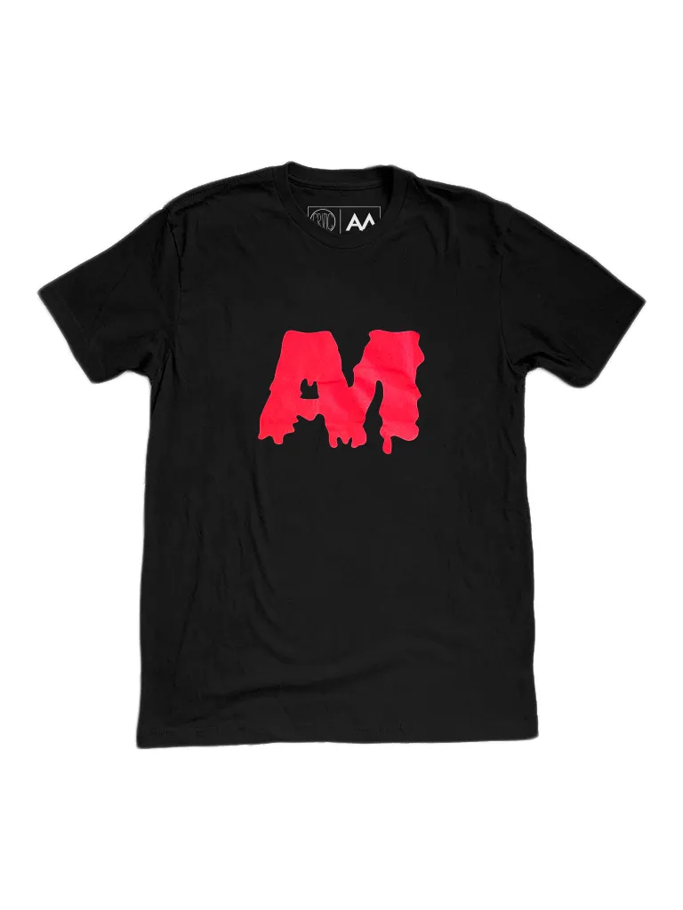 Red Drip Tee in Black