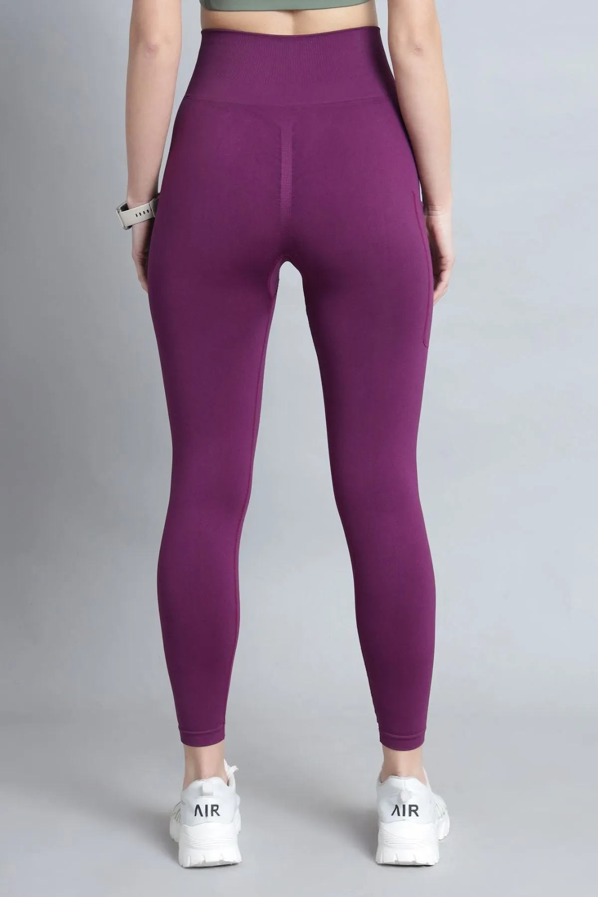 Seamless High Waisted Tummy Compression Wine Postpartum Leggings