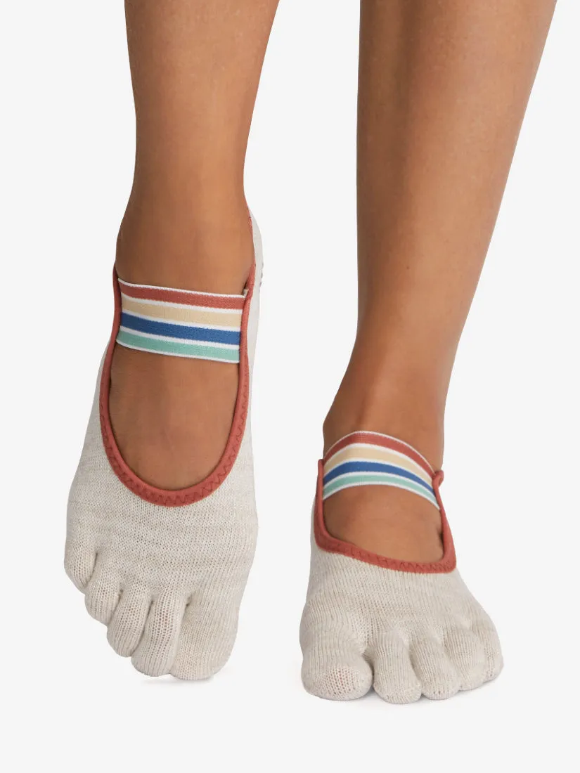 ToeSox Full Toe Mia Grip Socks - Vintage Rainbow