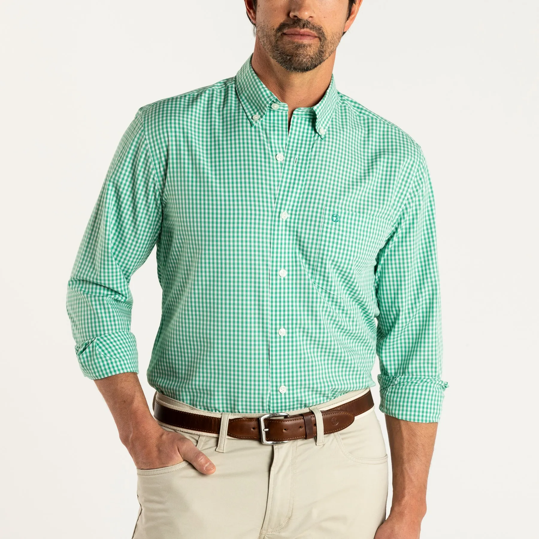 Walton Gingham Performance Poplin Sport Shirt