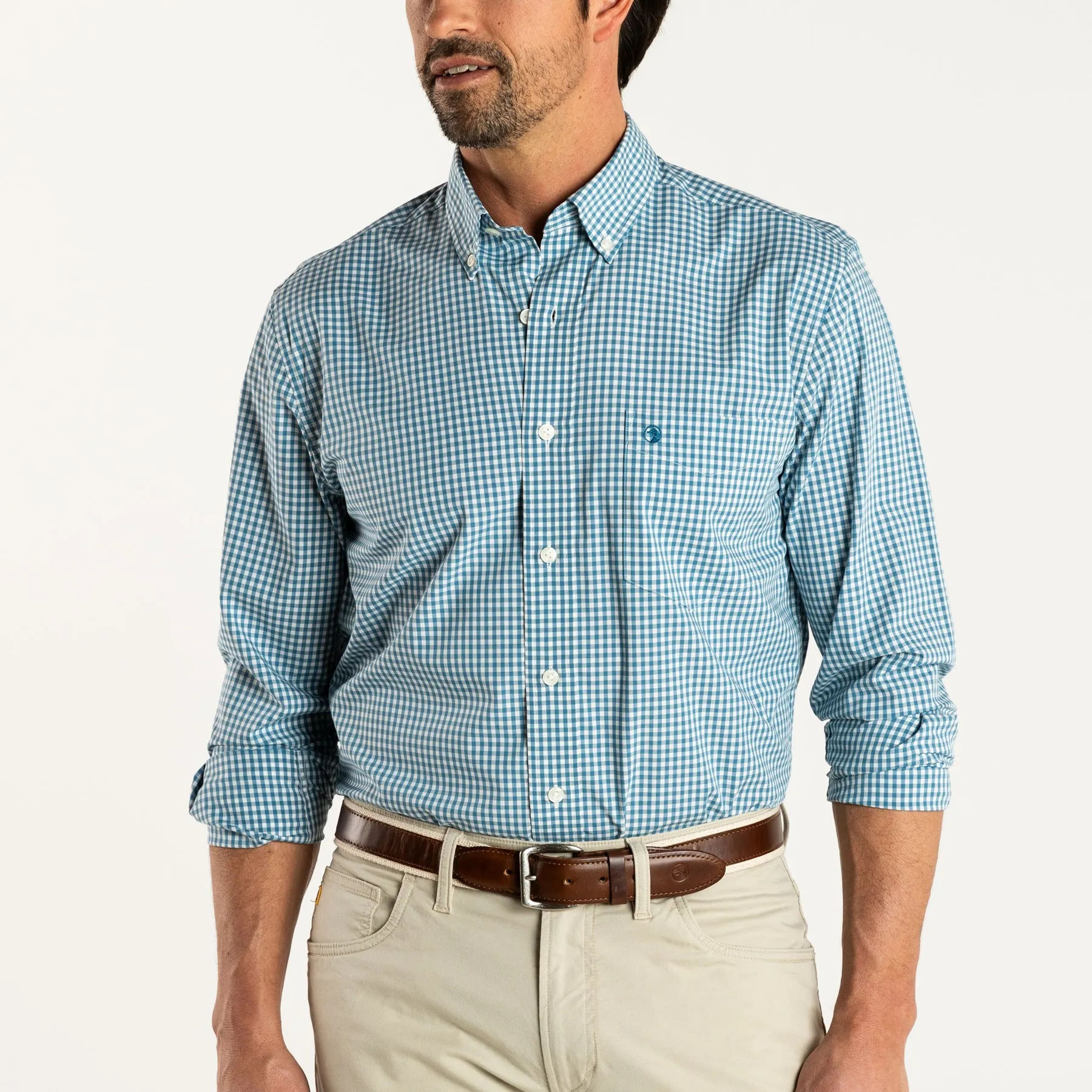 Walton Gingham Performance Poplin Sport Shirt