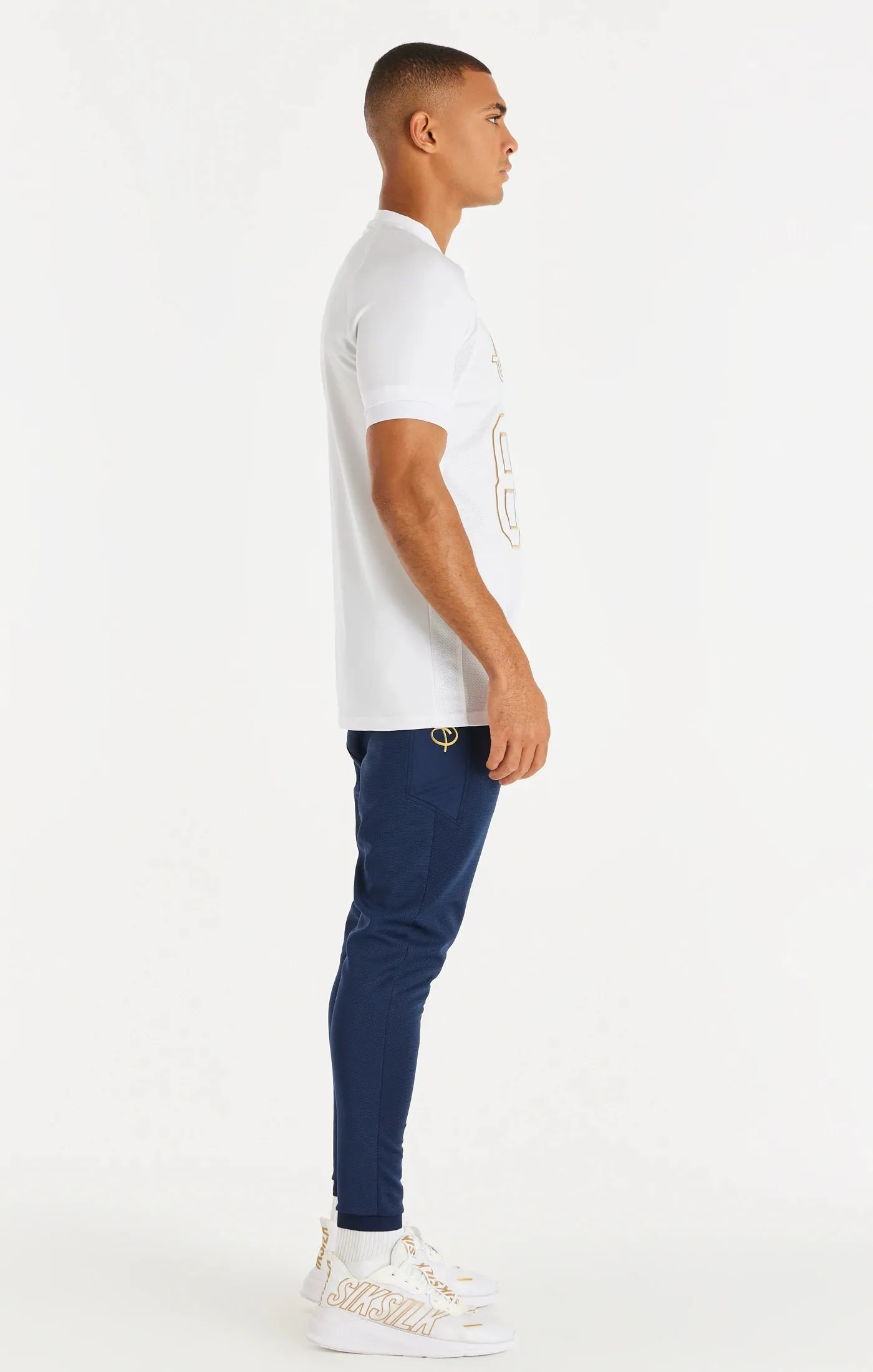 White Sport Elastic Cuff T-Shirt