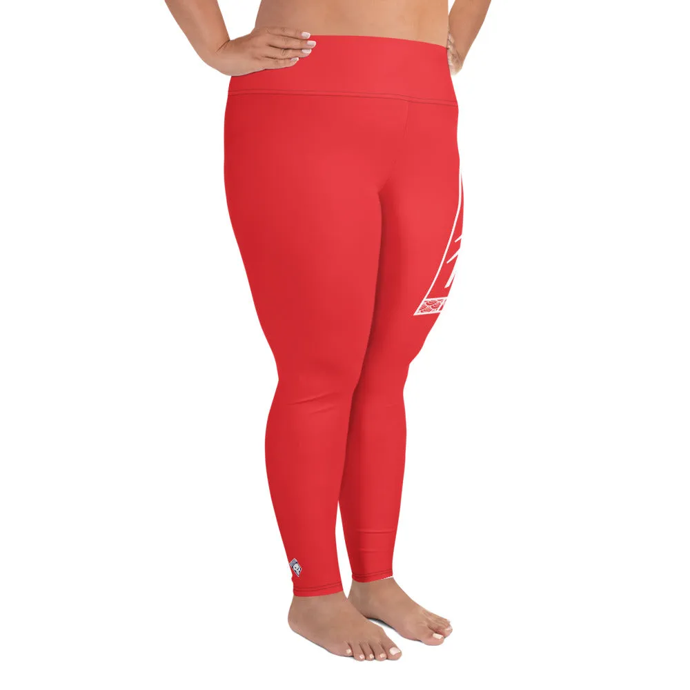 Women's Plus Size Yoga Pants Workout Leggings For Jiu Jitsu 001 - Scarlet