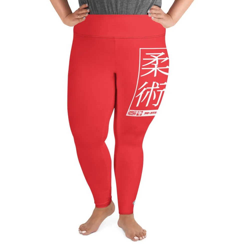 Women's Plus Size Yoga Pants Workout Leggings For Jiu Jitsu 001 - Scarlet