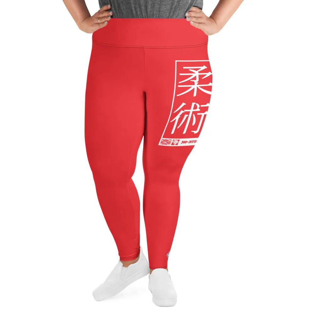 Women's Plus Size Yoga Pants Workout Leggings For Jiu Jitsu 001 - Scarlet