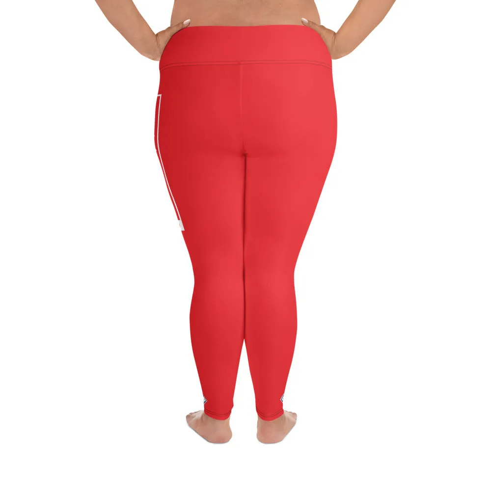 Women's Plus Size Yoga Pants Workout Leggings For Jiu Jitsu 001 - Scarlet