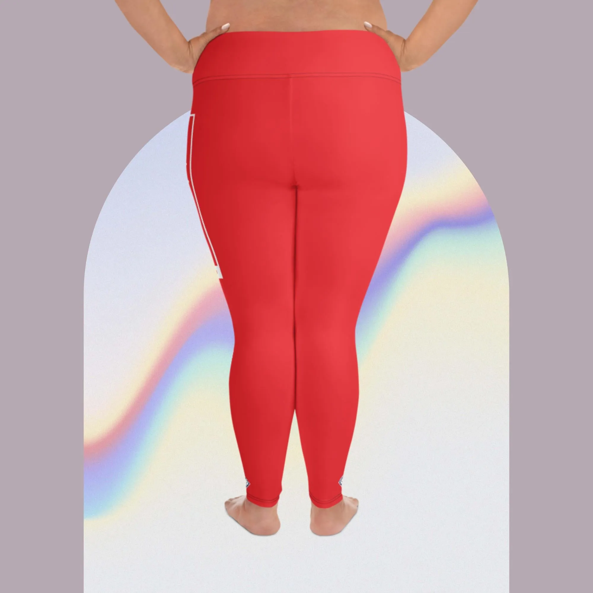 Women's Plus Size Yoga Pants Workout Leggings For Jiu Jitsu 001 - Scarlet